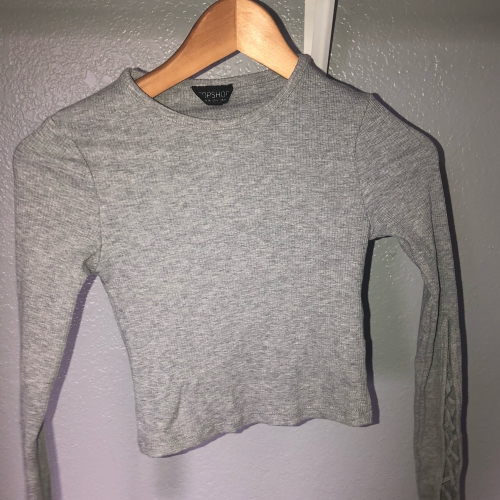 Lace up arm crop top